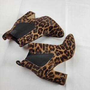Chelsea Ankle Boots Kurt Geiger Cheetah Leopard Heels 36.5 US 6 Designer Emblem
